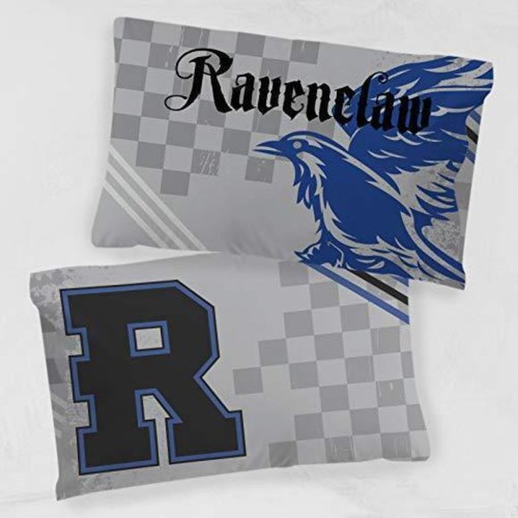 Harry Potter Ravenclaw Reversible Pillowcase Blue and Gray (One) - Picture 1 of 4
